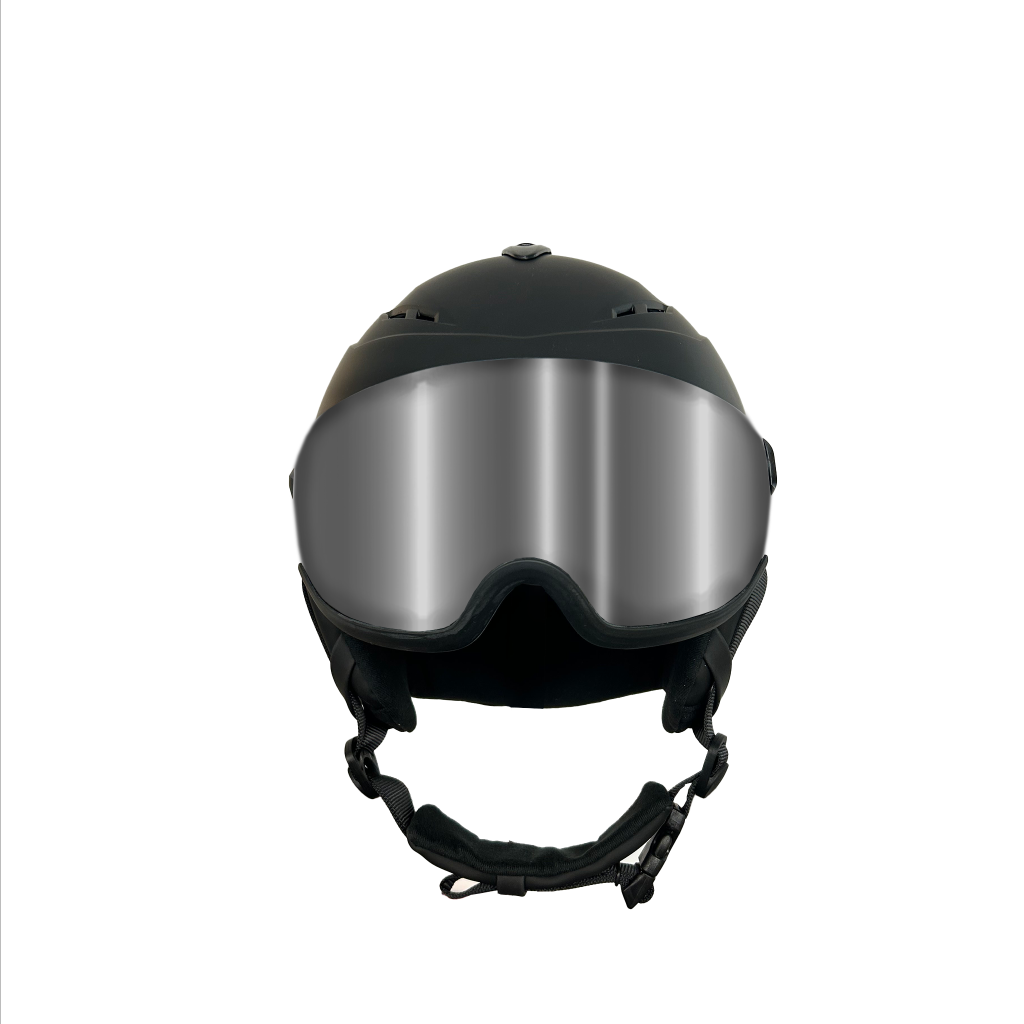 black snowboard helmet white goggles Demon Team Visor Snow Helmet SM/MD