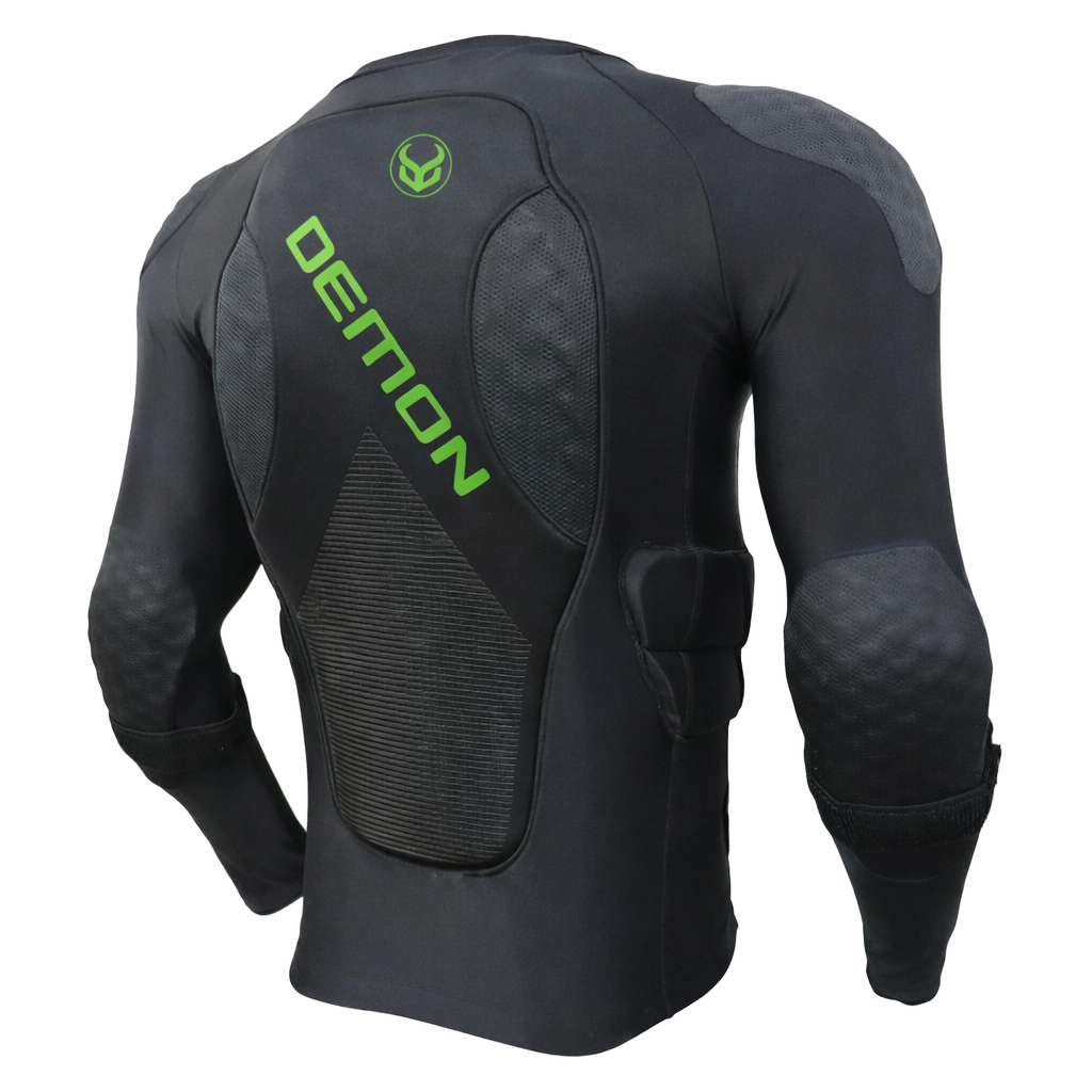 Demon Zero PLUS RF D3O padded top with green branding — Maximum Overdrive Kit