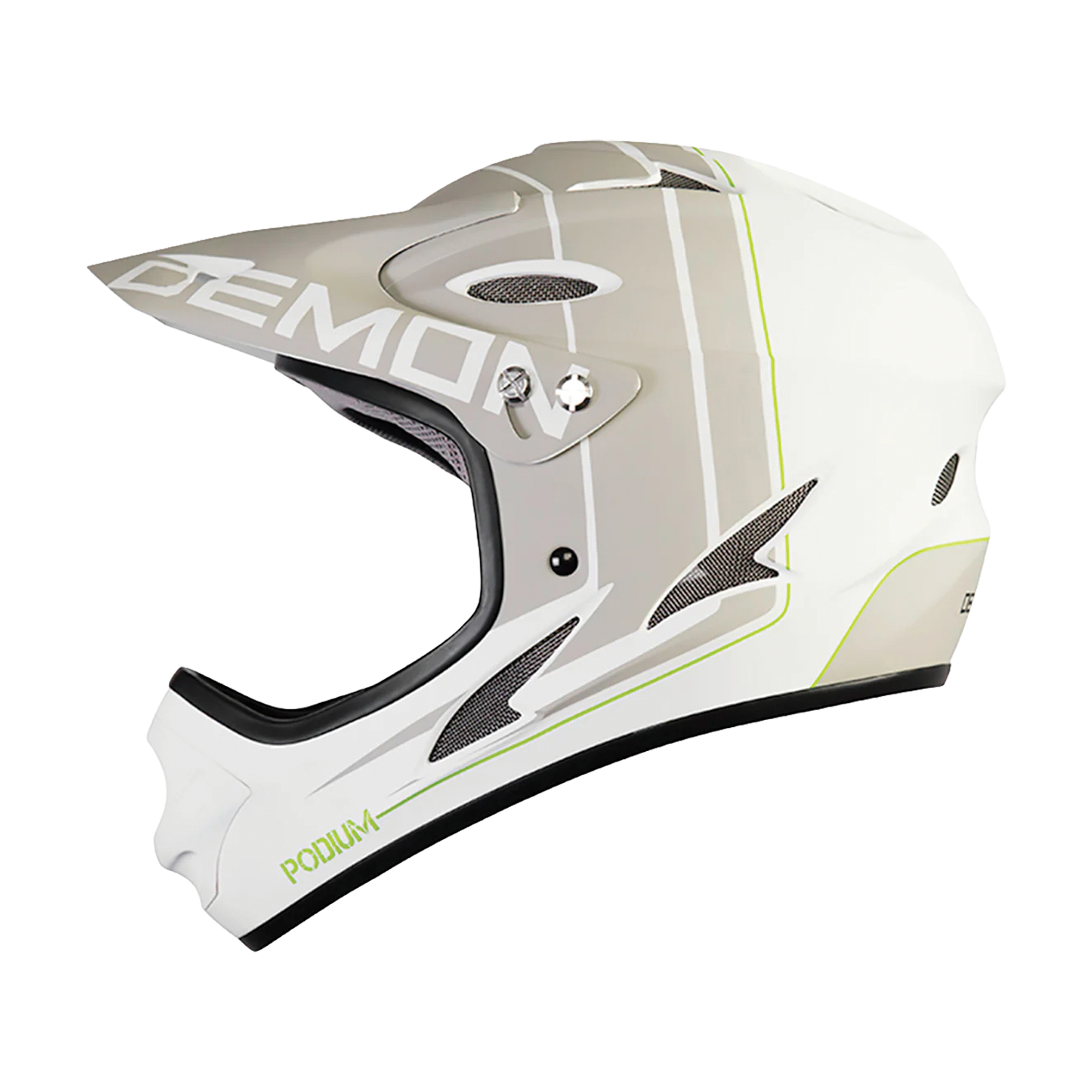 Demon Podium Full Face Helmet Open Box – White/Grey