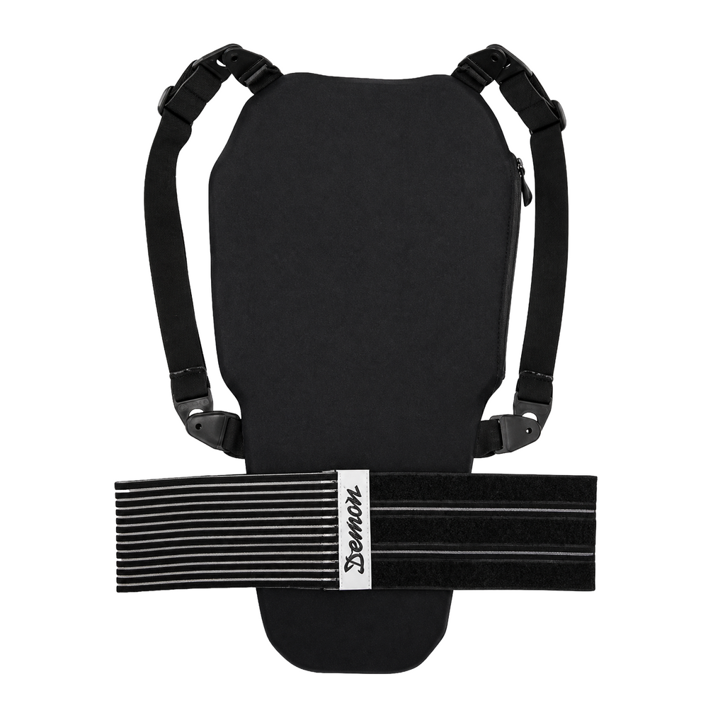 Black backpack with straps on a white background