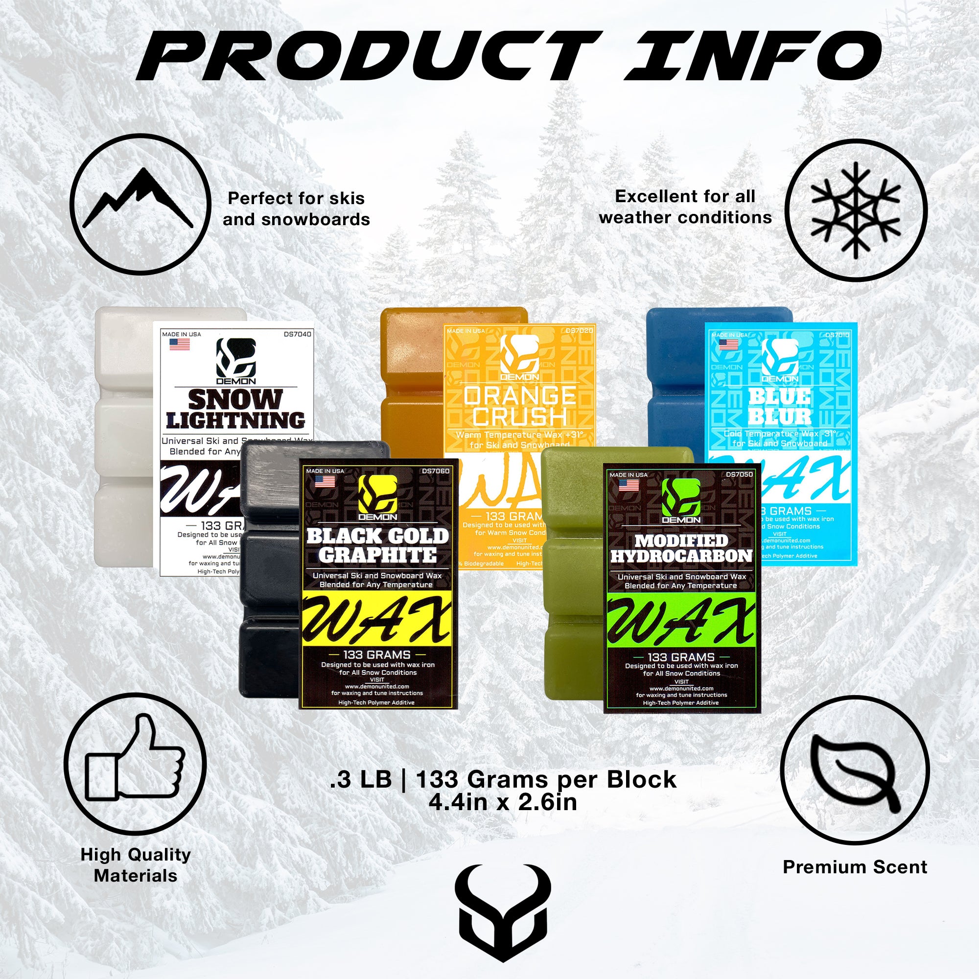 Demon All Season Ski & Snowboard Speed Wax Pack