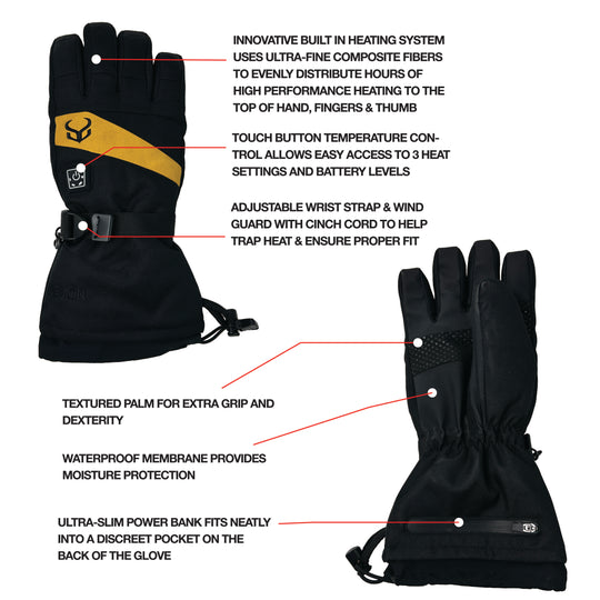 Demon Circuit Rechargeable Heated Waterproof Snow Gloves
