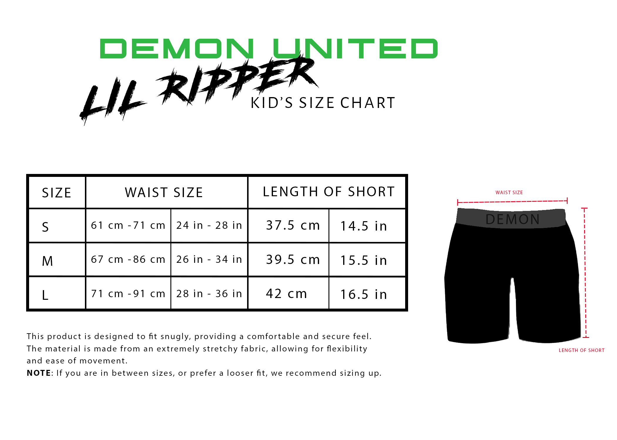 Demon Lil' Ripper Kids Padded Shorts