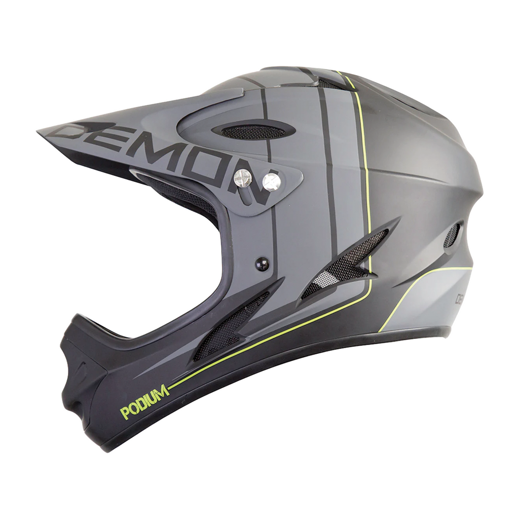 Demon Podium Full Face Helmet Open Box – Black/Grey