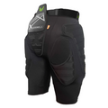 Hero / front view: Demon United X V7 D3O A.I. Men's Impact Shorts — front view showing ventilated Lycra/mesh construction and C.B.I.S. strap system