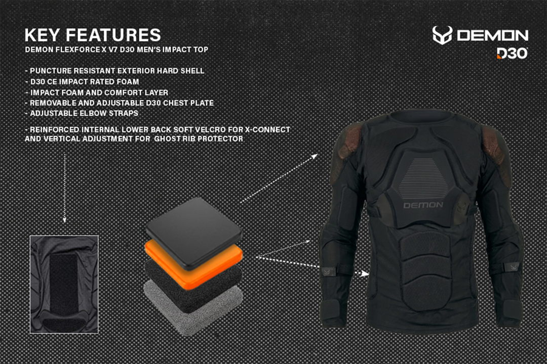 Demon United X V7 D3O Men's Impact Top