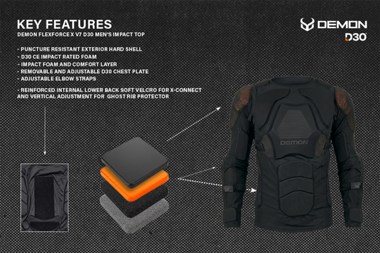 Demon United X V7 D3O Men's Impact Top