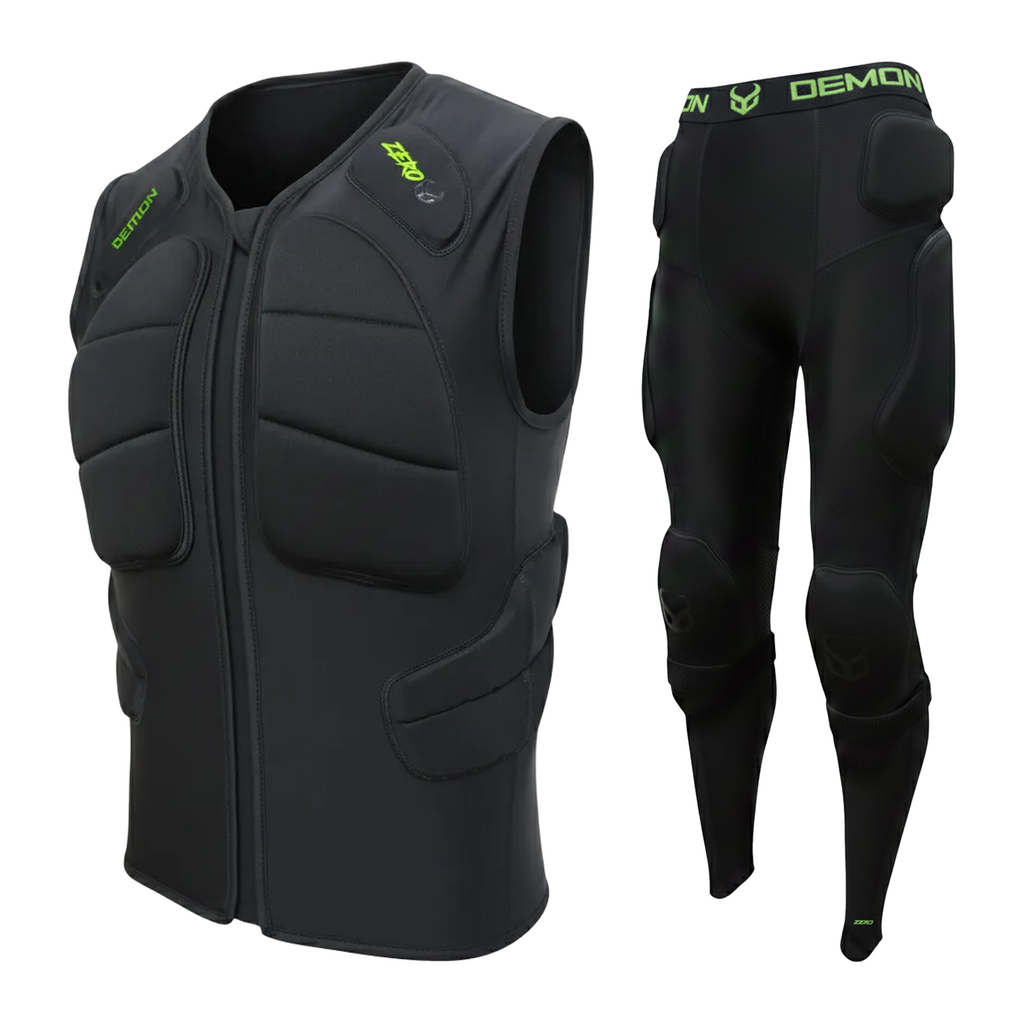 Demon Zero PLUS Deep Freeze Kit — padded vest and padded pants on white