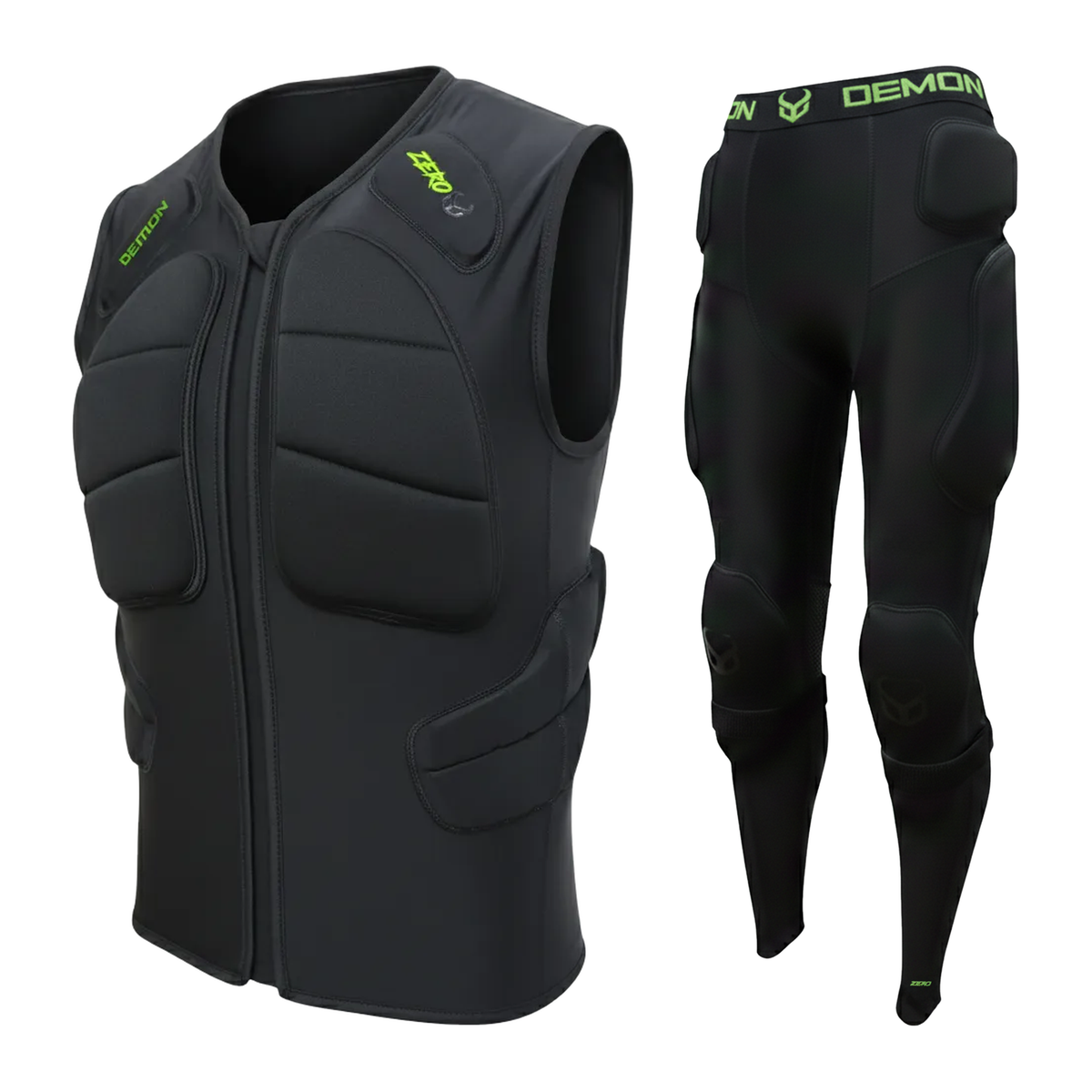 Demon Zero PLUS Deep Freeze Kit — padded vest and padded pants on white