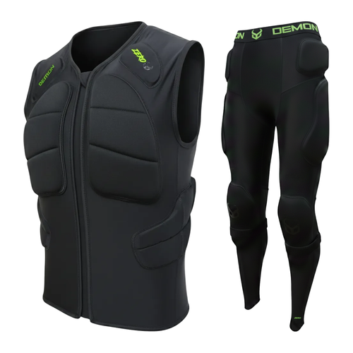 Demon Zero PLUS Deep Freeze Kit — padded vest and padded pants on white