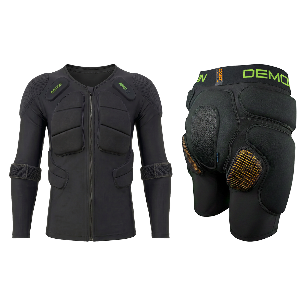 Demon Zero PLUS Maximum Overdrive Kit — padded top and padded shorts on white