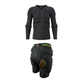 Demon Zero PLUS Maximum Overdrive Kit — padded top and padded shorts snowboard bundle on white