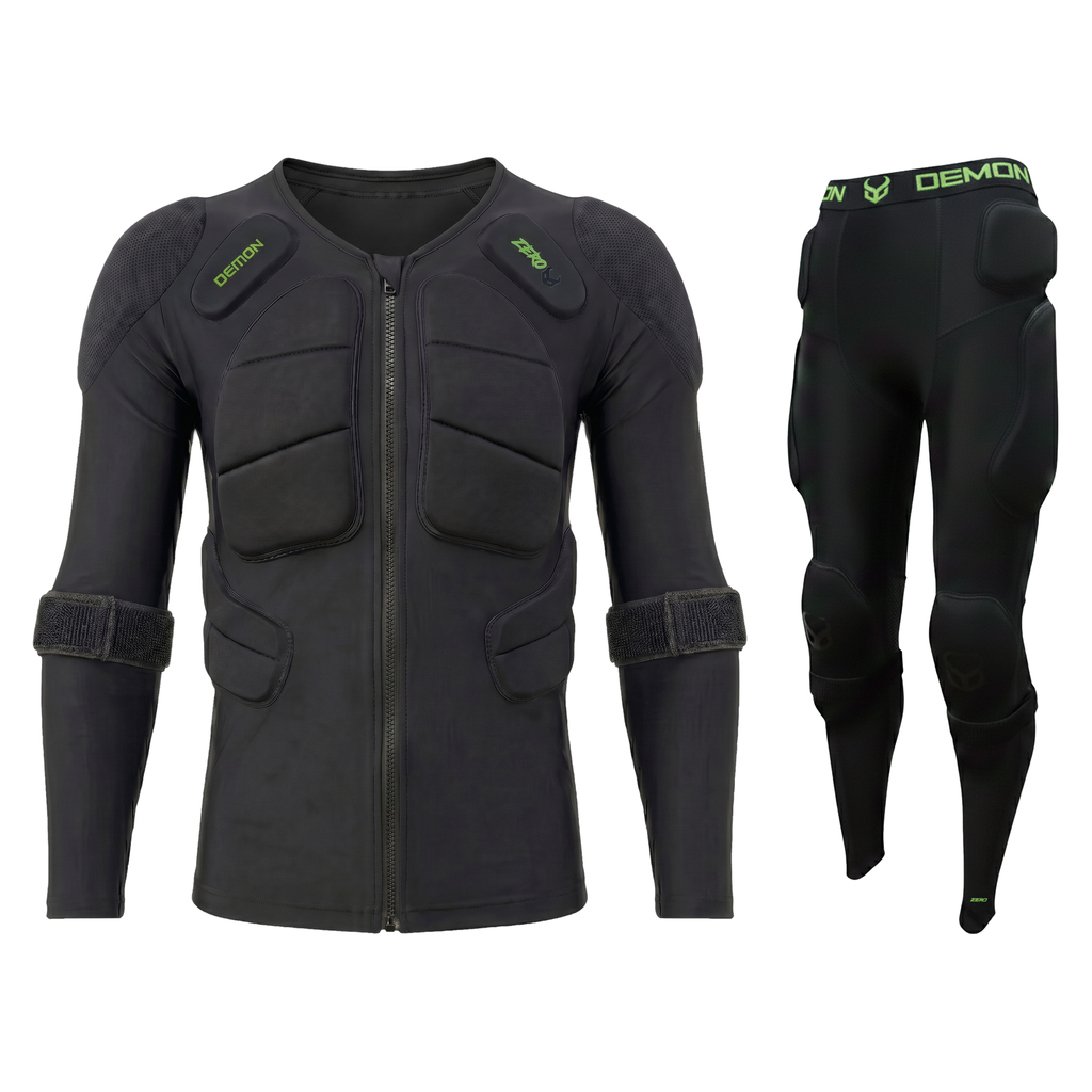 Demon Zero PLUS Whiteout Loadout — padded top and padded pants on white