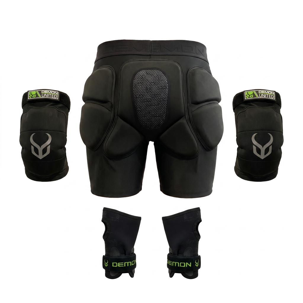 Full Send Loadout — shorts, knee and wrist guards
