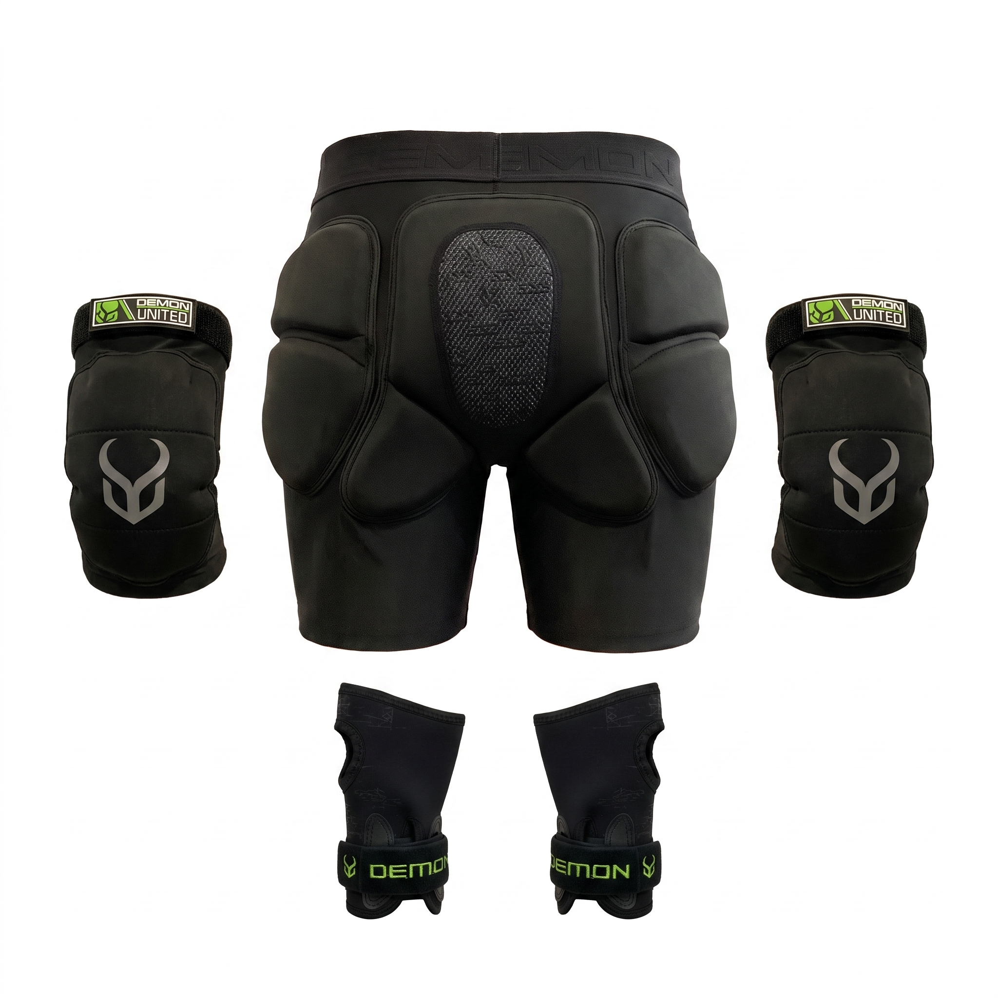 Full Send Loadout — shorts, knee and wrist guards