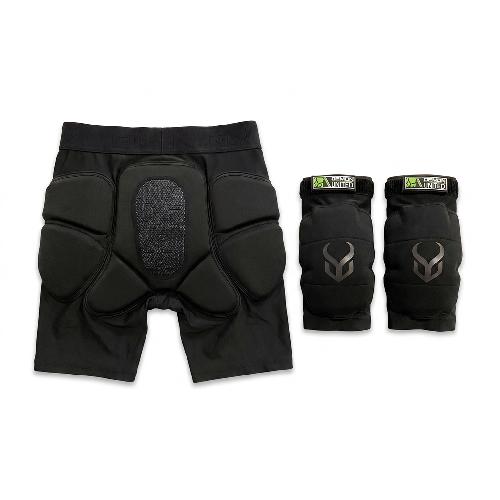 Send It Starter Kit — padded shorts and knee pads
