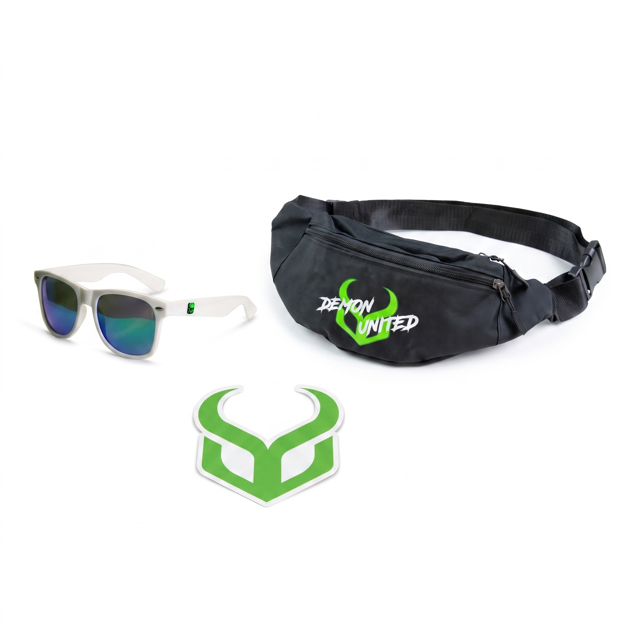 Demon Ride-Ready Bundle — Void sunglasses, fanny pack, and die-cut sticker