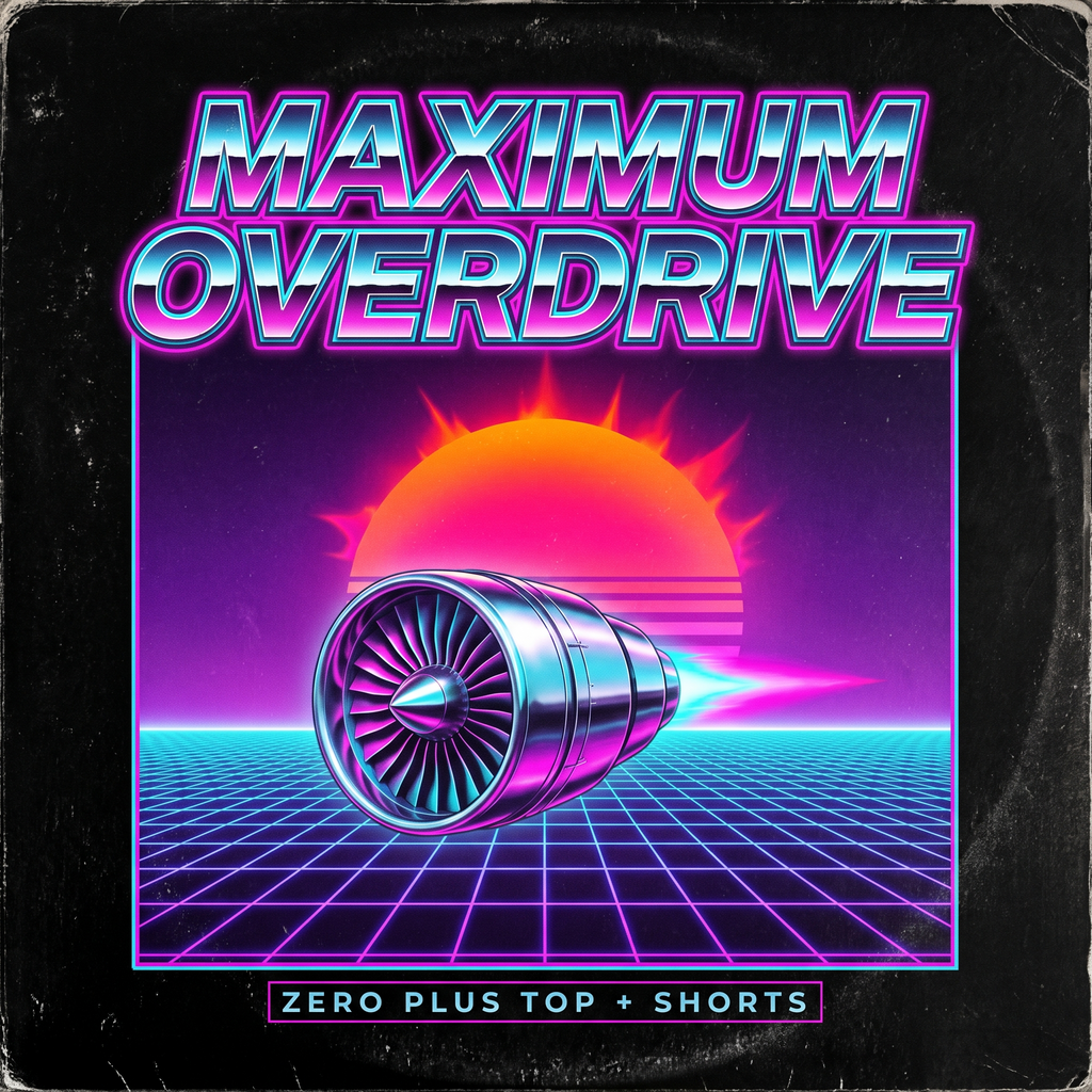 Maximum Overdrive Kit album cover art — Demon Zero PLUS top and shorts snowboard bundle