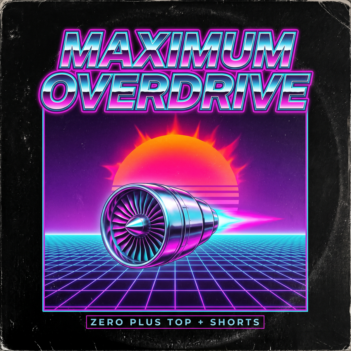 Maximum Overdrive Kit album cover art — Demon Zero PLUS top and shorts snowboard bundle