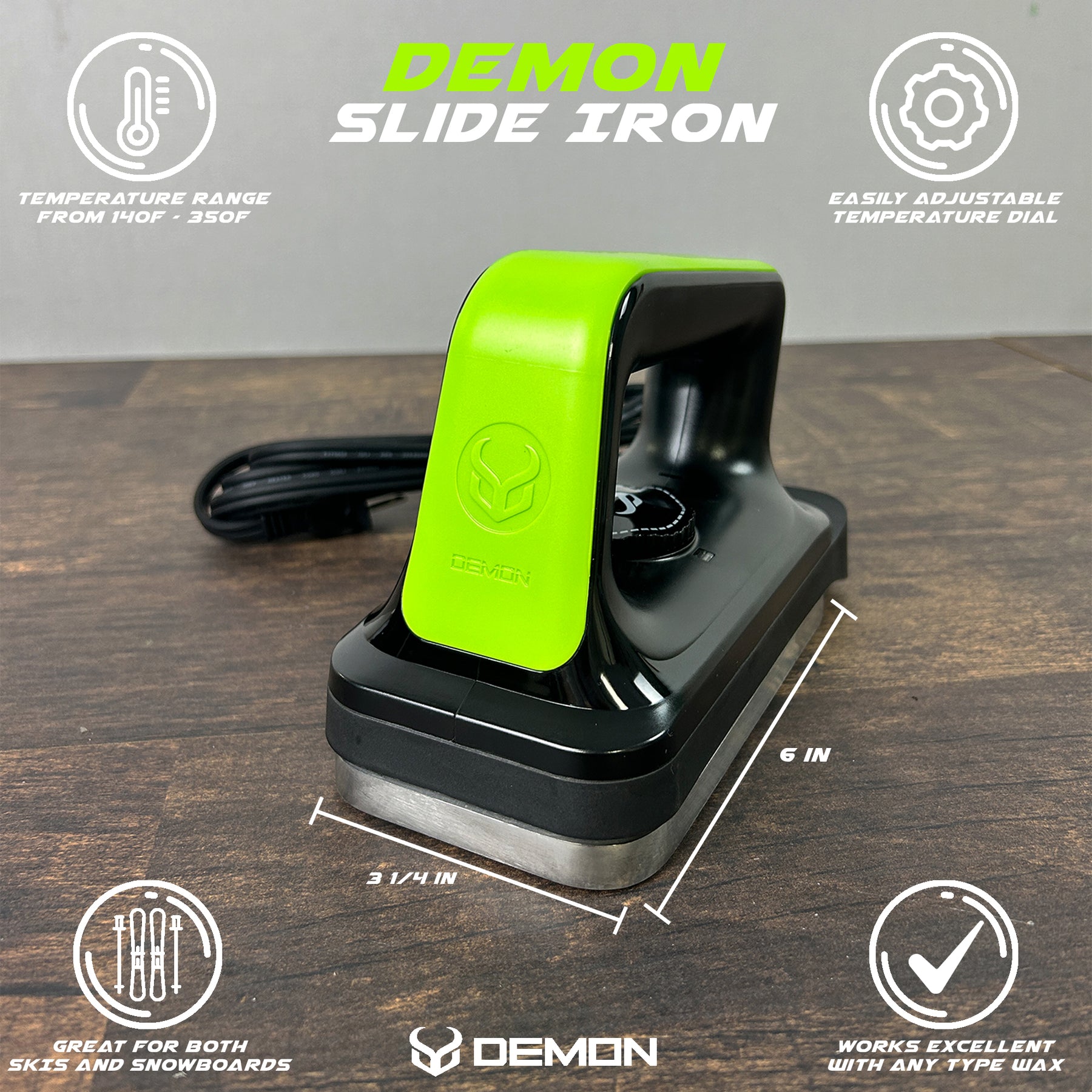 Demon Podium Ski Snowboard Tune Kit with Iron and Premium Universal Wa –  Demon United