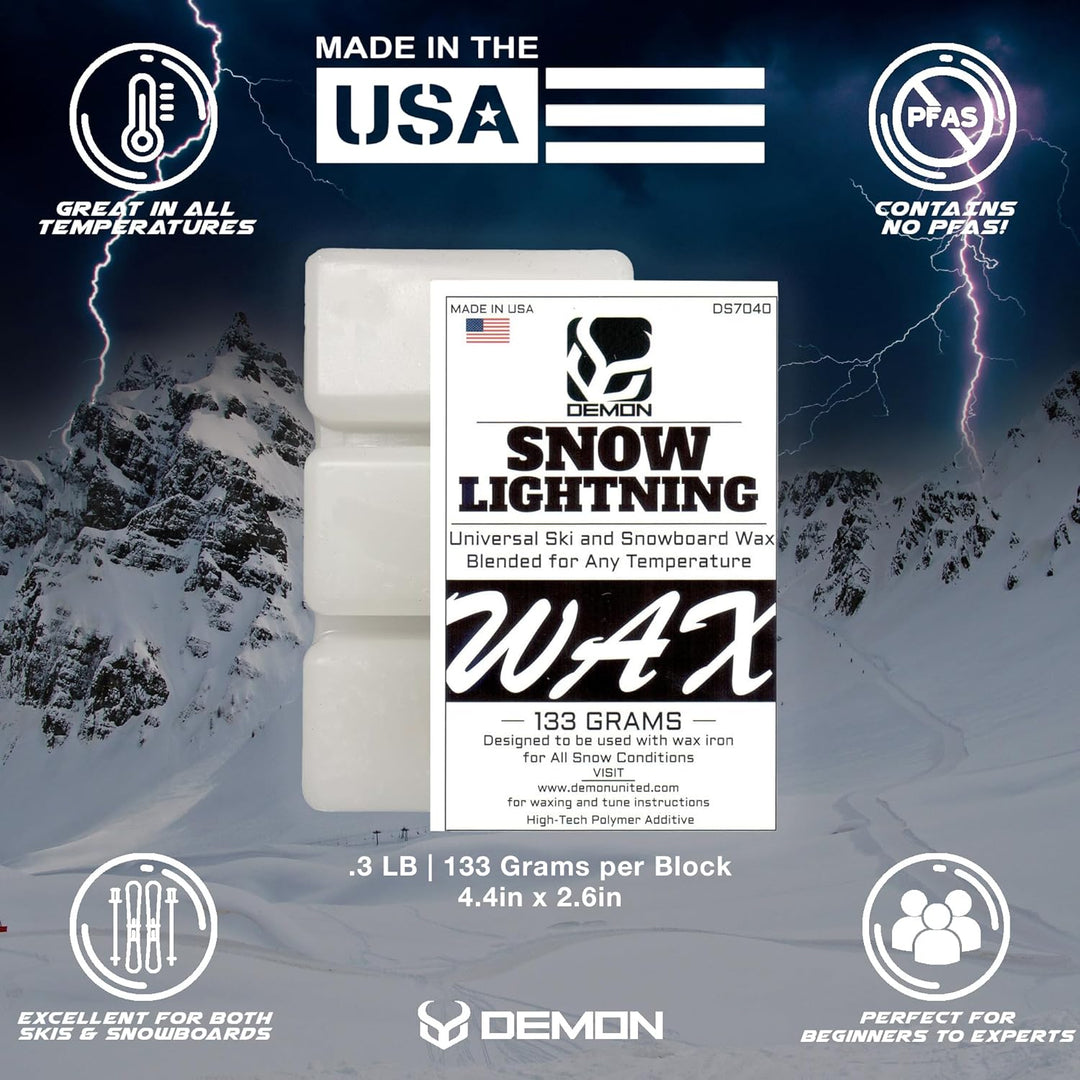 Demon Complete Ski & Snowboard Tune Kit – Includes USA-Made Wax, Adjustable Iron, Files, Brushes, P-Tex, And Carry Case