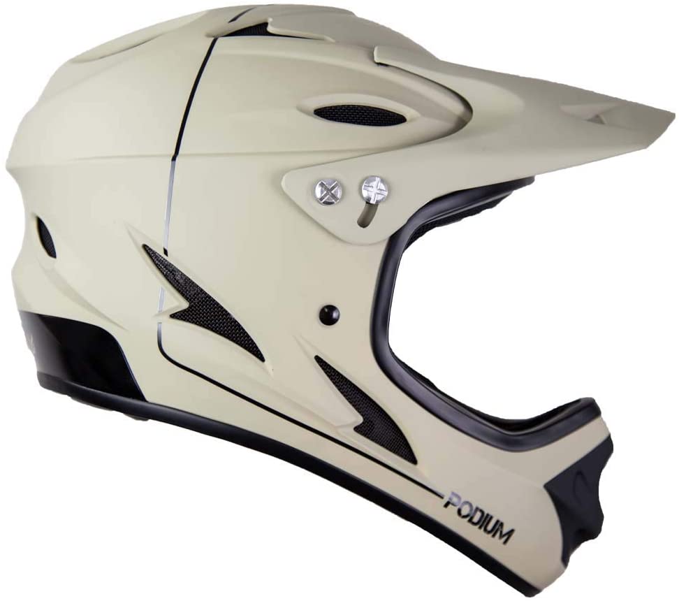 bike helmet my Demon Podium Full Face Bicycle Helmet- Tan/Black LARGE / Tan/Black / BRAIN TEASER AUDIO