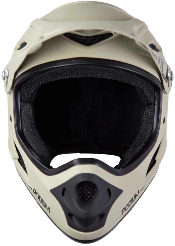 full face motorcycle helmet with speakers Demon Podium Full Face Bicycle Helmet- Tan/Black LARGE / Tan/Black / BRAIN TEASER AUDIO