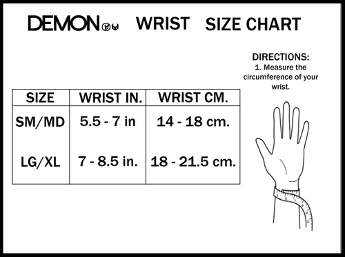 Demon wrist size chart