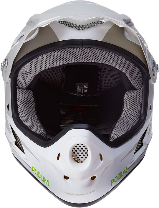 Demon Podium Full Face Bicycle Helmet- White/Grey