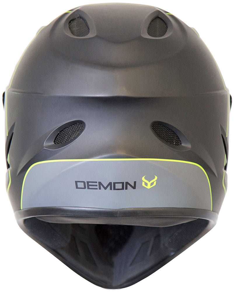 demon motorcycle helmets Demon Podium Full Face Bicycle Helmet- Black/Grey SMALL / Black/Grey / BRAIN TEASER AUDIO