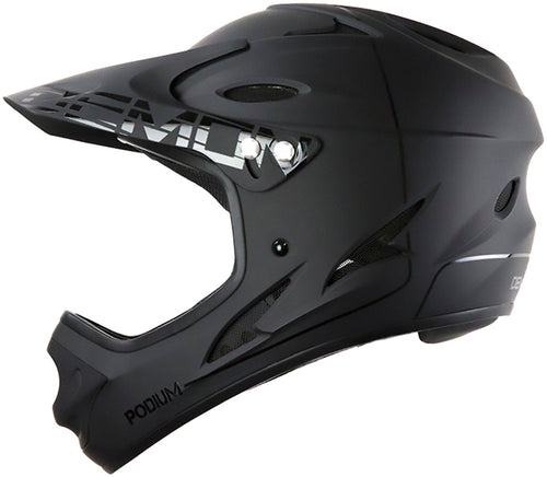 demon helmets motorcycle Demon Podium Full Face Bicycle Helmet- Black/Black LARGE / Black/ Black / AUDIO
