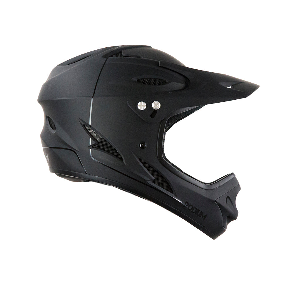 demon helmets motorcycle Demon Podium Full Face Bicycle Helmet- Black/Black LARGE / Black/ Black / AUDIO