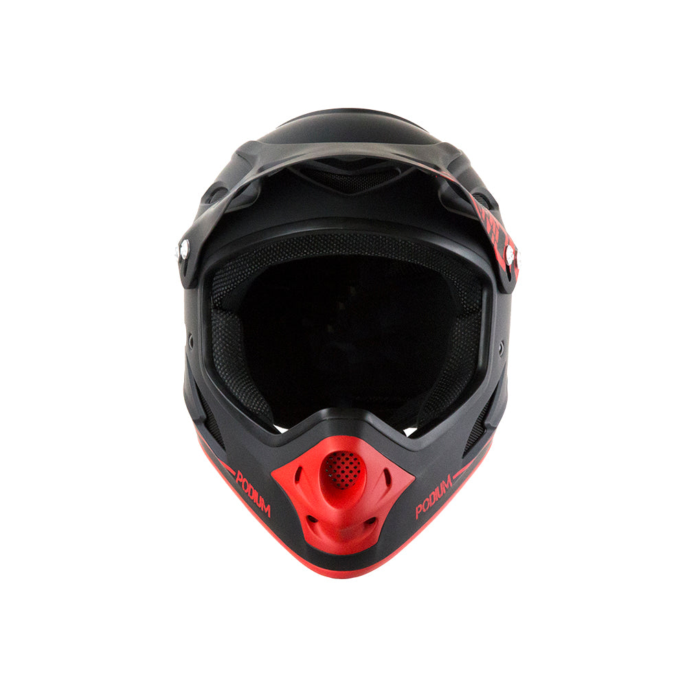 Demon Podium Full Face Bicycle Helmet- Black/Red