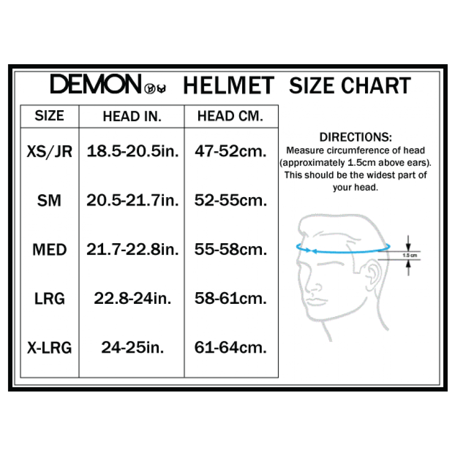 demon snowboard helmet size guide United 6800 Ski and with MIPS Adjustable sizing Size Chart: Smith Adult Snowboard
