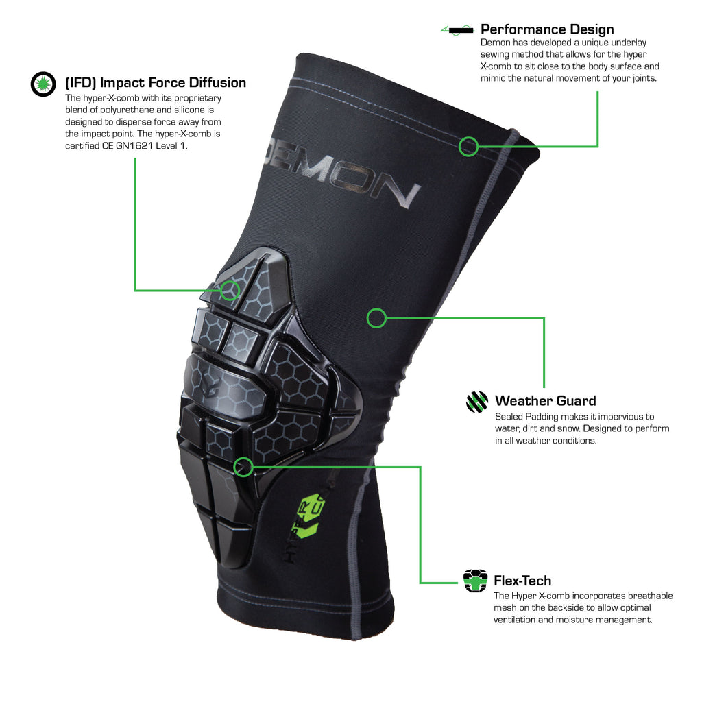 Demon Hyper-Comb Knee Pad **CLOSEOUT/FINAL SALE**