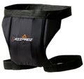 A black Demon AZZPADZ D3O tailbone protector with adjustable straps and a visible logo.