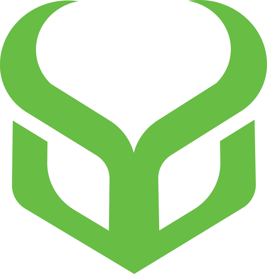 A lime green die cut sticker with a geometric bullseye pattern design.