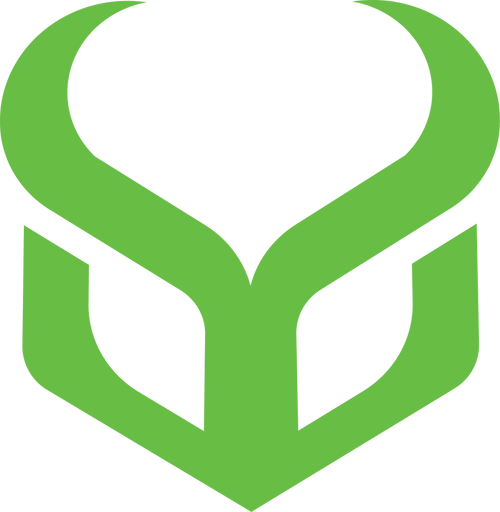 A lime green die cut sticker with a geometric bullseye pattern design.