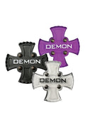 3 piece set of purple, black, and clear Cross Stomp Pads