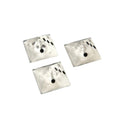 3 piece set of Clear Urethane Snowboarding Traction Studs with black dice design