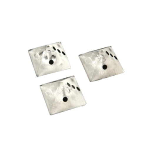 3 piece set of Clear Urethane Snowboarding Traction Studs with black dice design