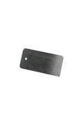 A stainless steel metal scraper designed for snowboard maintenance.