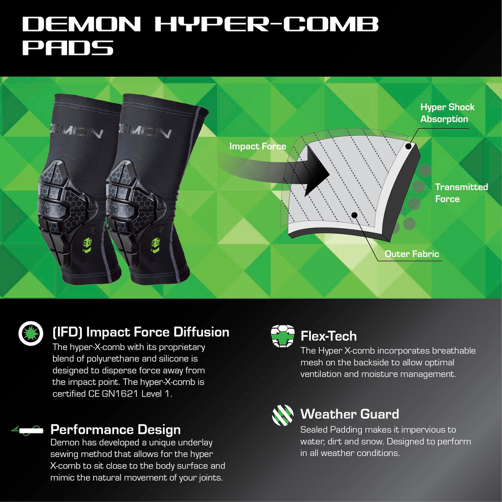 Demon Hyper-Comb Knee Pad **CLOSEOUT/FINAL SALE**