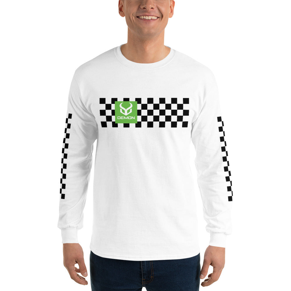 Demon Checkered Men’s Long Sleeve Shirt
