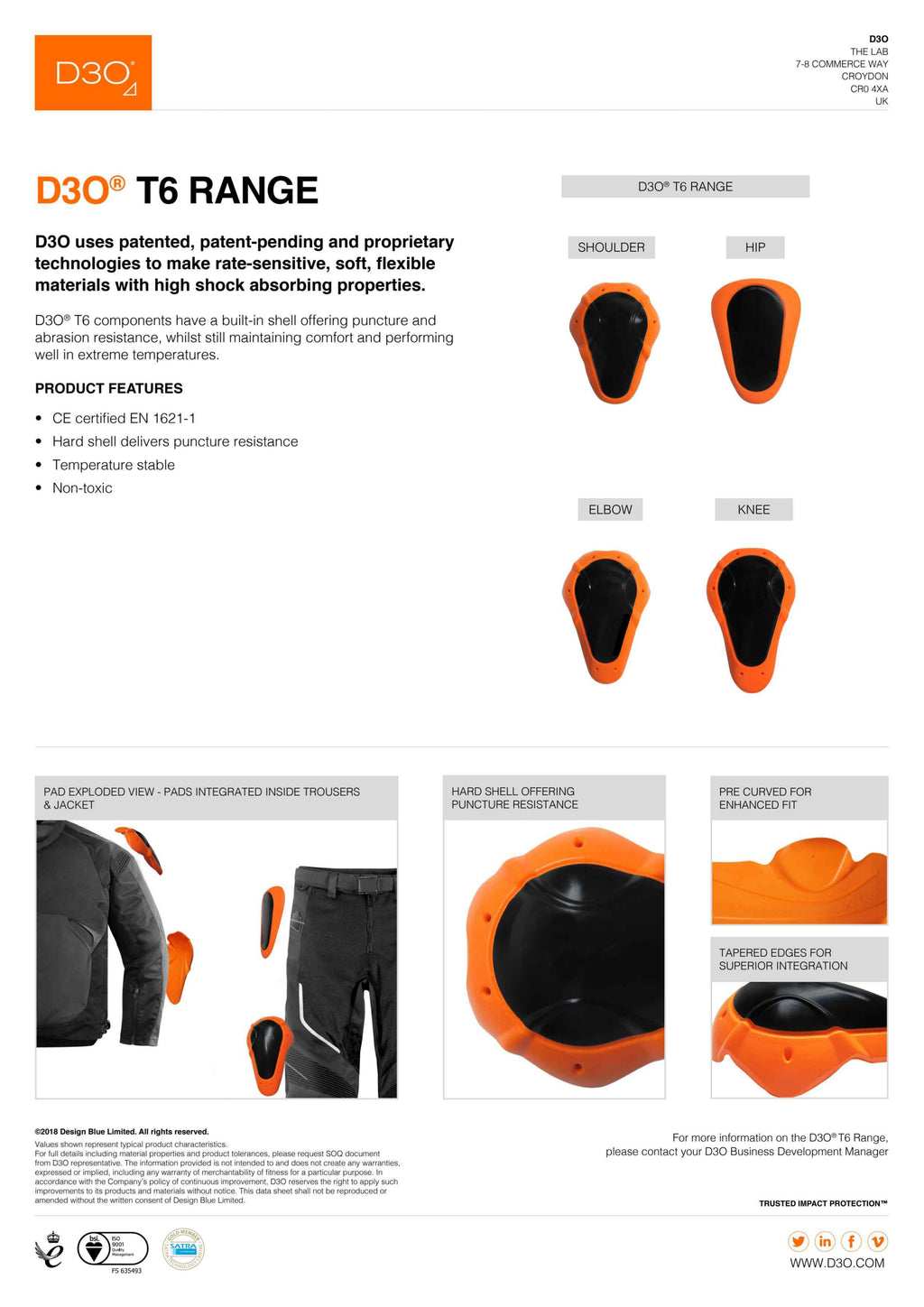 Demon United X V7 D3O® A.I. Men's Impact Shorts | Snowboard